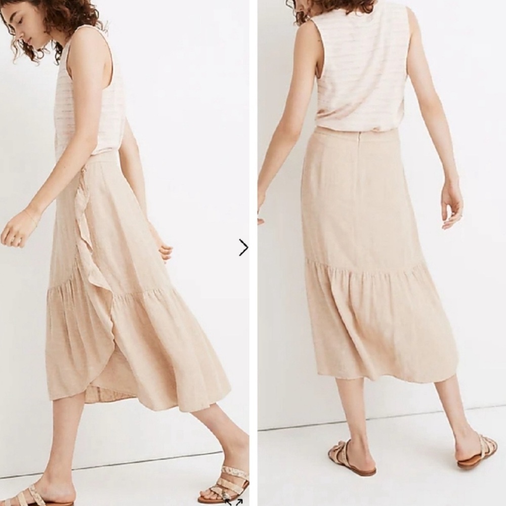 Madewell Tan Ruffle Skirt